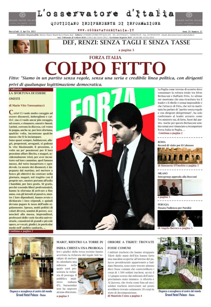 L'osservatore d'Italia edizione del 8 Aprile 2015